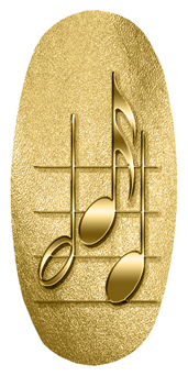 DASOV 382 Music Notes Gold